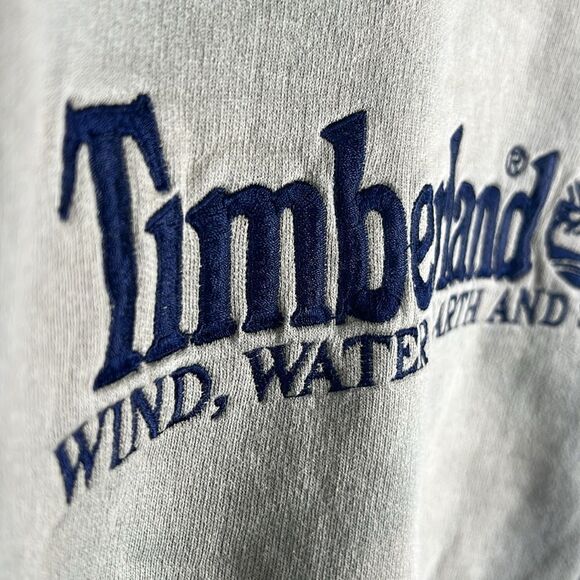 π₯π₯ True Vintage TIMBERLAND Embroidered Stitched Crewneck Sweatshirt Men Sz Lg - Picture 4 of 14